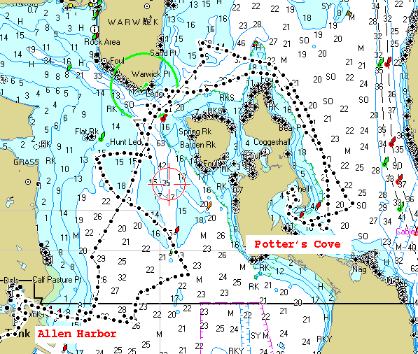 GPS map with tracks